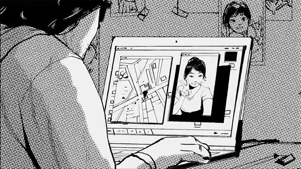 写真のGPS情報を見る男