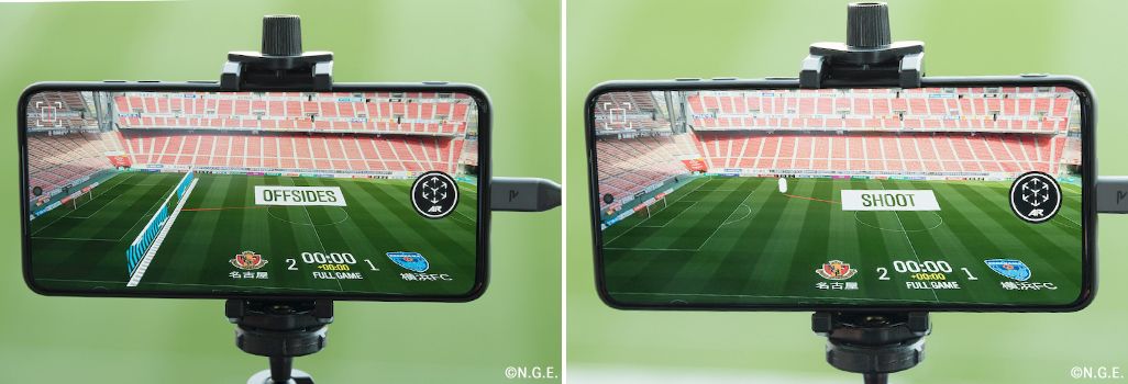 フィールドでの判定や試合展開をスマホにARで表示
