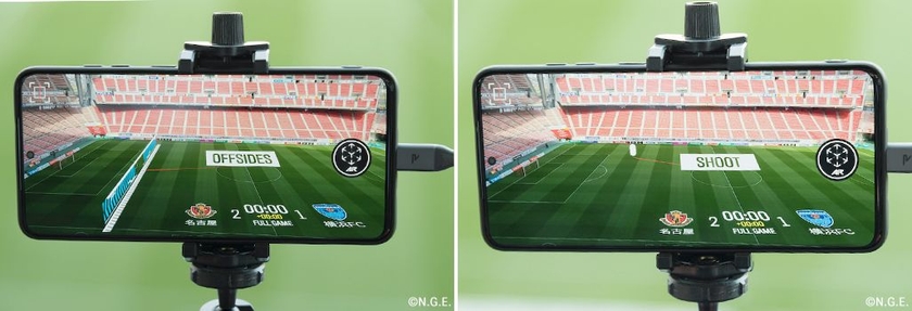 フィールドでの判定や試合展開をスマホにARで表示