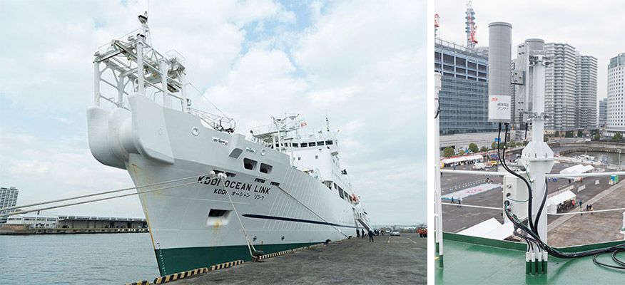 海底ケーブル敷設船「KDDIオーシャンリンク」を活用した船舶型基地局