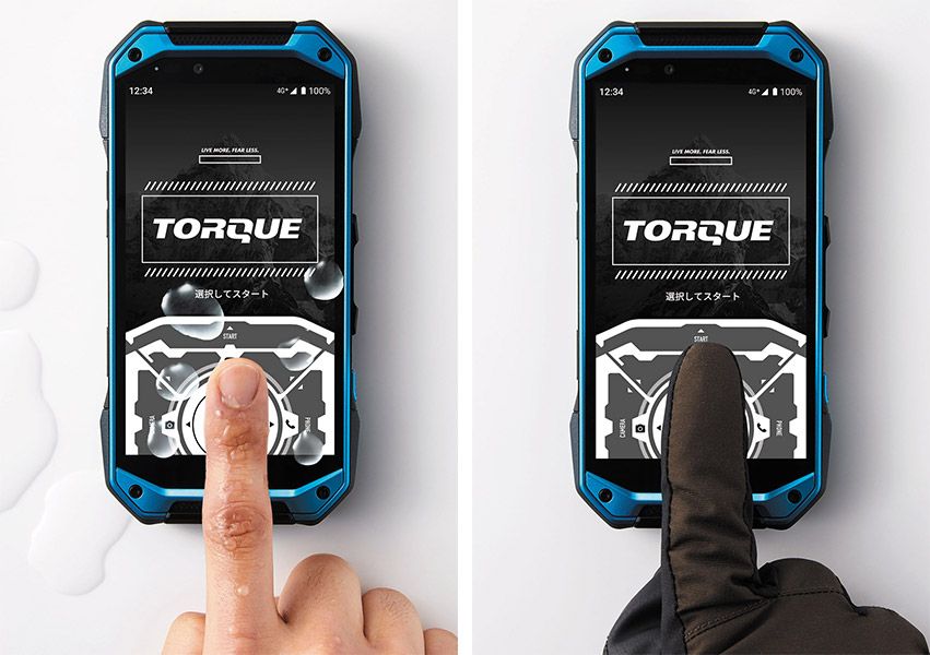 TORQUE G04のウェットタッチとグローブタッチ
