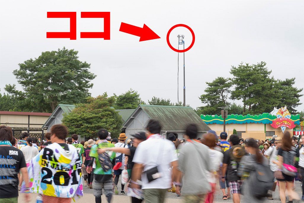可搬型基地局とゴンドラに設置されたアンテナ