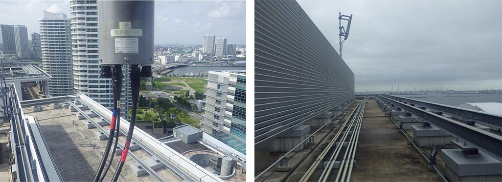 横浜みなとみらいに設置された屋外用の基地局