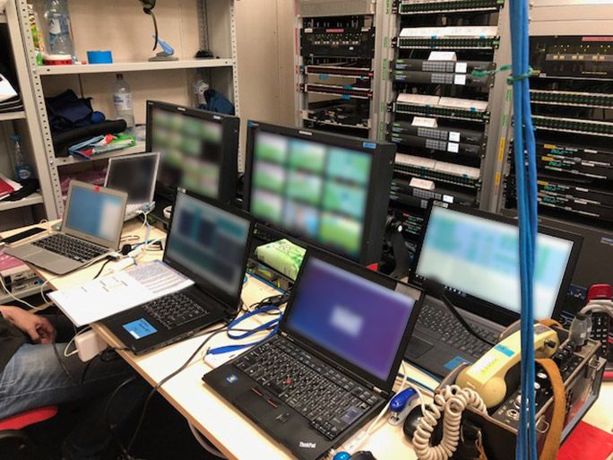 モスクワの「IBC」での監視の模様
