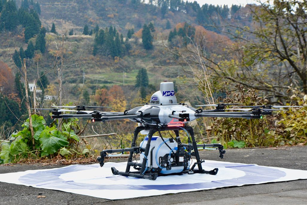 今回の実験で用いられたドローン。機体はプロドローン社が開発