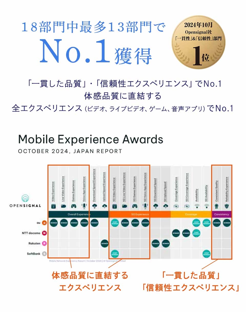 18部門中最多13部門でNo1を獲得
